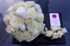 Bouquet de mariée roses pivoines dahlias